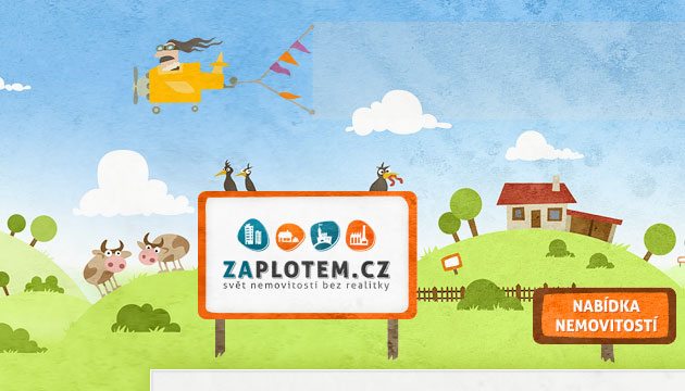 Zaplotem.cz – malovaný webdesign pro server s nemovitostmi