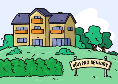 Ilustrace s námětem domova pro seniory